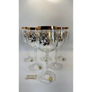 1970’s Vintage Bohemian Crystal Glass Goblets Set
